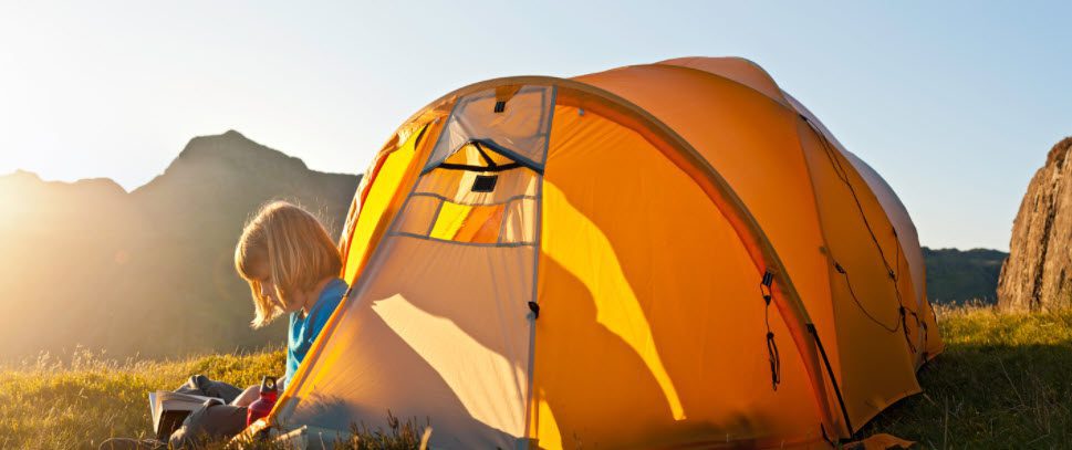 best summer tents - girl in summer tent