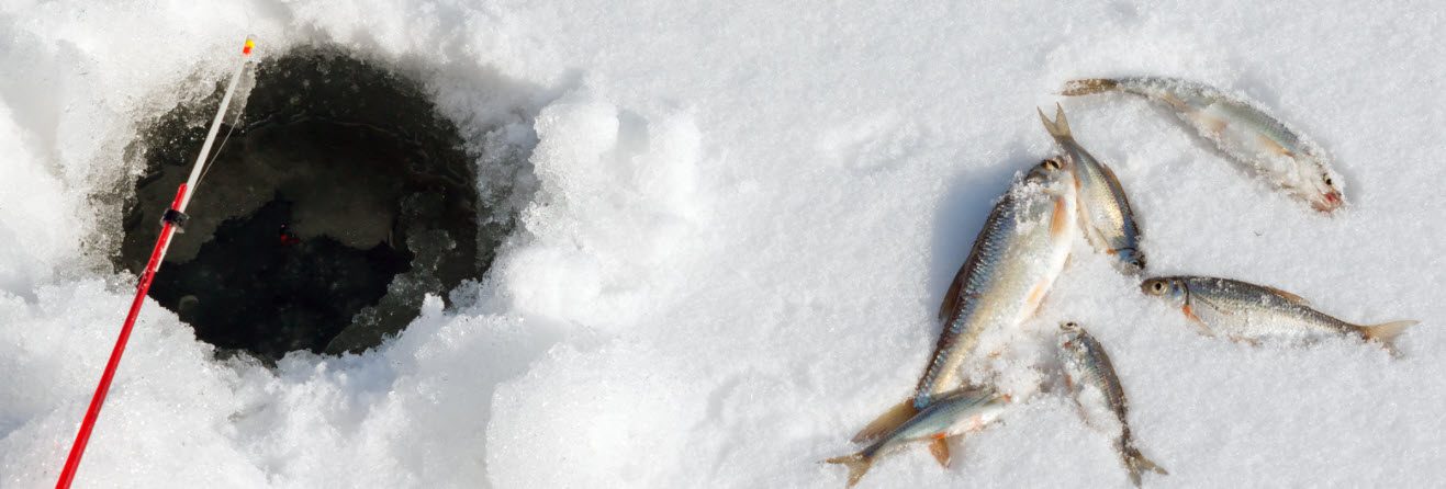 tips for ice fishing - rod in hole