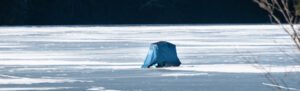 Best Ice Fishing Shelters - Ice fishing shelter on ice