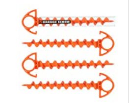 best tent pegs for sand - Orange Screw The Ultimate Ground Anchor Small 4 Pack Tent Stakes