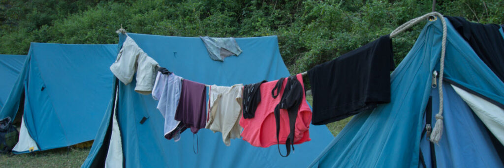 best camping clotheslines - clothes on a rope