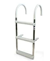 best portable boat ladders - DotLine 3 Step Gunwale Hook Aluminum Boat Ladder