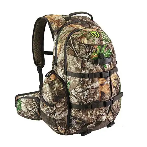 TIDEWE Hunting Backpack, Waterproof Camo Hunting Pack with Rain Cover, Durable Large Capacity Hunting Day Pack for Rifle Bow Gun (Realtree Edge)