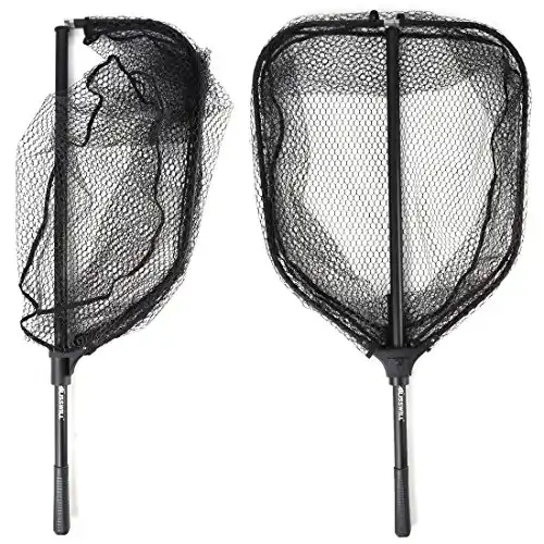 BLISSWILL Large Fishing Net Collapsible Fish Landing Net with Extendable Handle Knotless Nylon Fishing Net Safe Fish Net Durable Telescopic Dip Net for Fishing