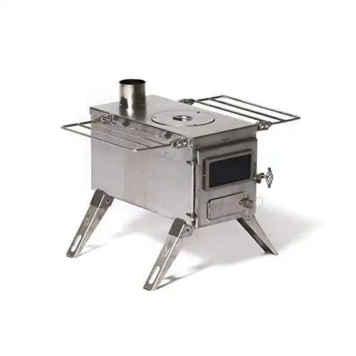 Amazon.com: WINNERWELL Nomad Medium Tent Stove | Tiny Portable Wood Burning Stove for Tents, Shelters, and Camping | 800 Cubic Inch Firebox | Precision Stainless Steel Construction | Includes Chimney ...