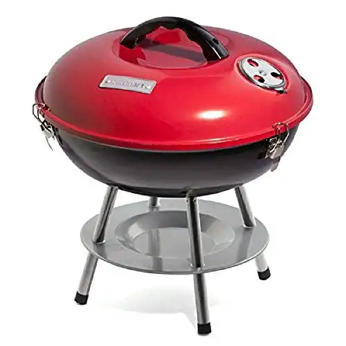 Cuisinart CCG190RB Inch BBQ, 14" x 14" x 15", Portable Charcoal Grill, 14" (Red)