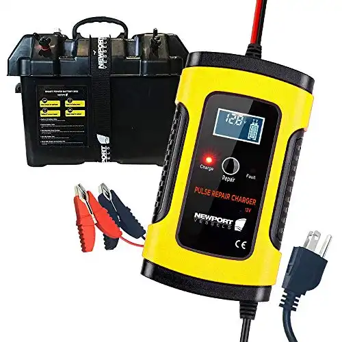 Newport Vessels 12V Smart Battery Kit with Smart Battery Box and 12V Smart Pulse Repair Charger