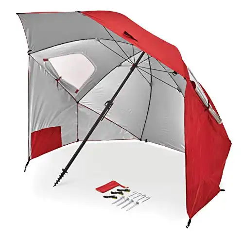Sport-Brella Premiere XL UPF 50+ Umbrella Shelter for Sun and Rain Protection (9-Foot, Red), Model:BRE01-XL-025-02