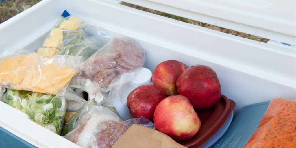 Keep Food Cold When Camping - food in Cooler
