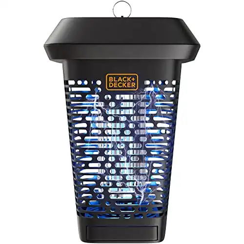 BLACK+DECKER Bug Zapper, Electric UV Insect Catcher & Killer for Flies, Mosquitoes, Gnats & Other Small to Large Flying Pests, 1 Acre Outdoor Coverage for Home, Deck, Garden, Patio, Camping &a...