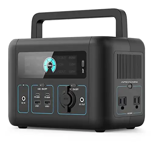 NEXPOW Portable Power Station 300W(Peak 500W),296Wh Lithium Battery 80000mAh , 2-60W PD and110V/330W Pure Sine Wave AC Outlets, Solar Generator (Solar Panel Not Included )for Outdoor Camping/RVs/Home