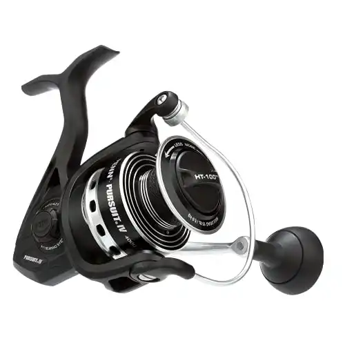 Penn Pursuit IV Saltwater Sea Spinning Reel - Spin Fishing, Jig, Lure Reel for All-Round Use, Boat, Kayak, Shore, Black/Silver